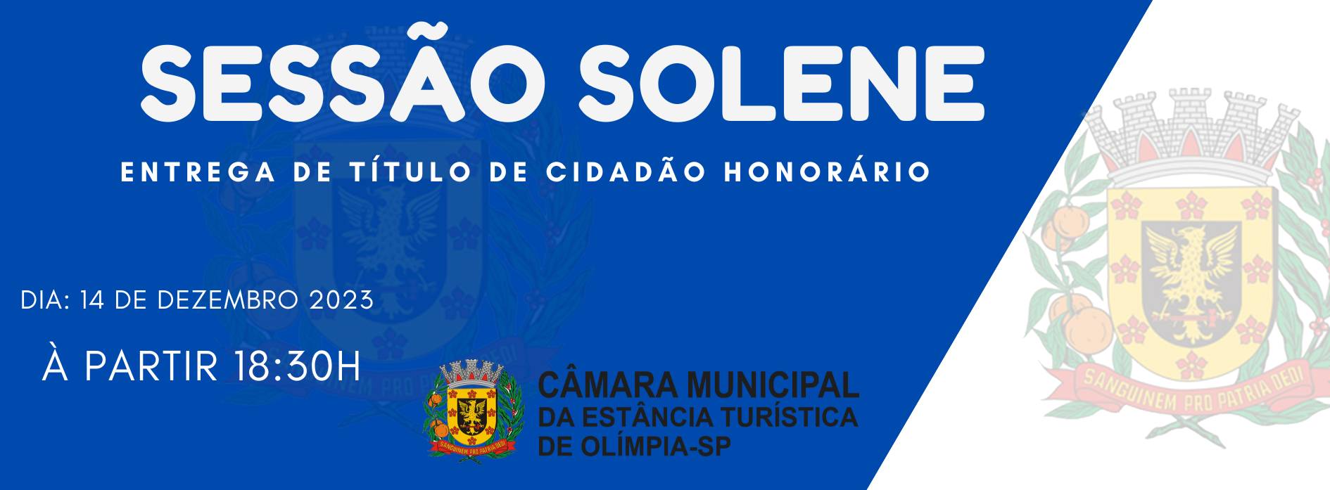 Entrega de título de cidadão honorário acontece na próxima quinta-feira