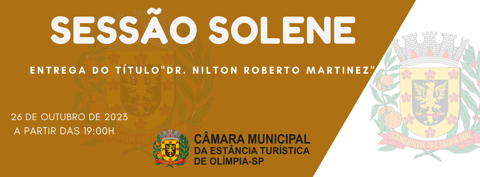 Câmara Municipal convida população para sessão solene a ser realizada na próxima quinta-feira