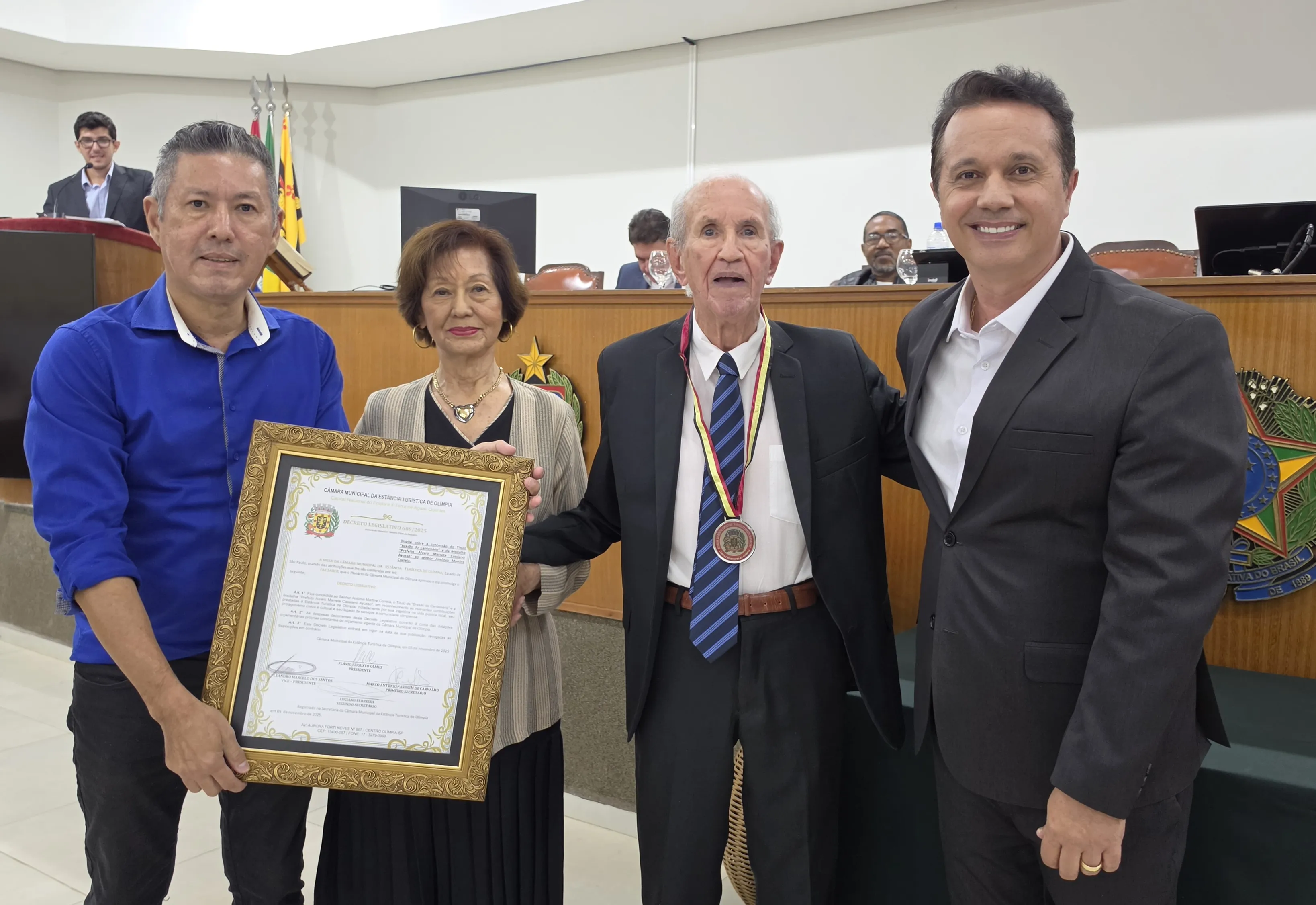 Câmara reconhece trajetória de Sargento Correia na política, advocacia e cultura