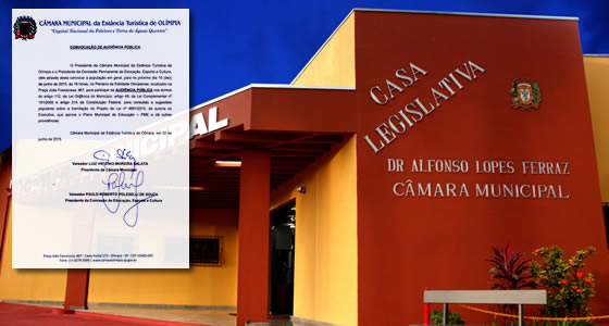 Convocação de Audiência Pública sobre o Plano Municipal de Educação