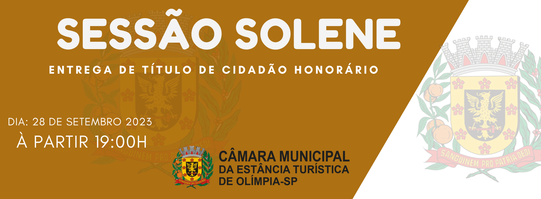 Câmara realiza nesta quinta-feira sessão solene para entrega de título de cidadão honorário